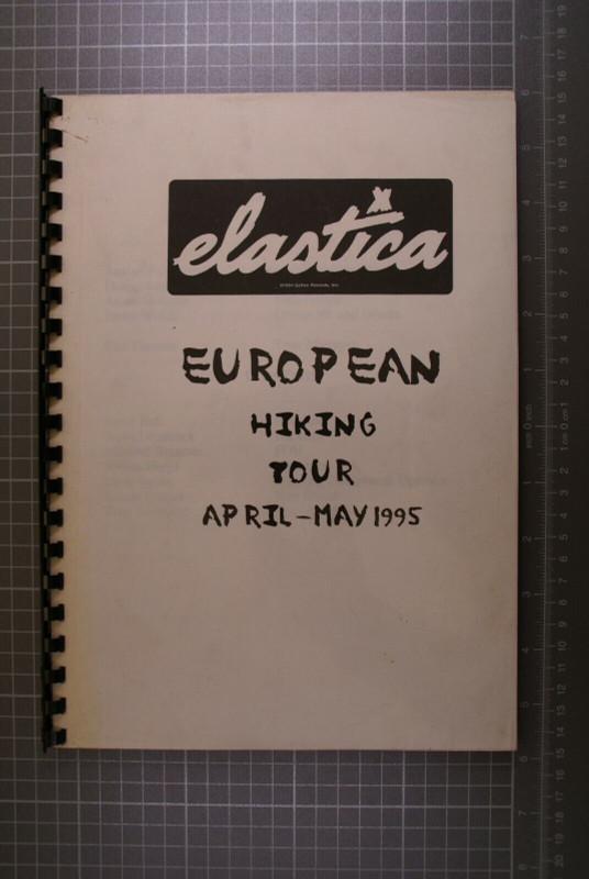 Elastica Itinerary Original Vintage European Hiking Tour 1995 Front
