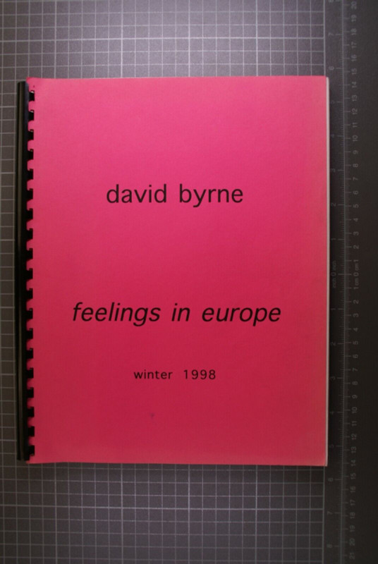 David Byrne Itinerary Original Vintage Feelings In Europe Tour 1998 Front