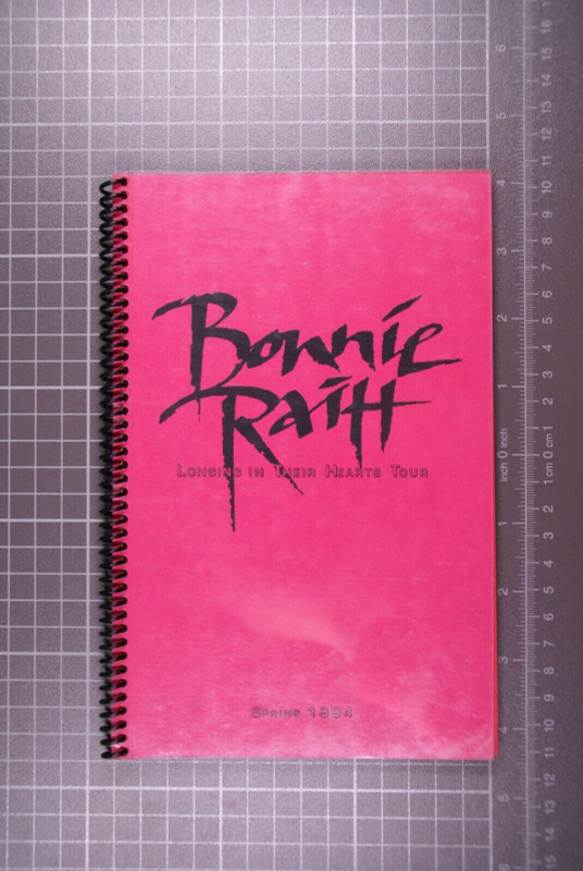 Bonnie Raitt Itinerary Original Vintage Longing In Their Hearts Tour 1994 Front