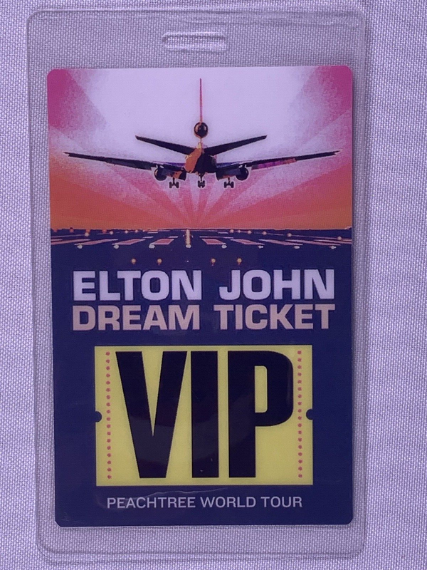 Elton John Ticket Pass Vintage Original Peachtree World Tour 2005 Front