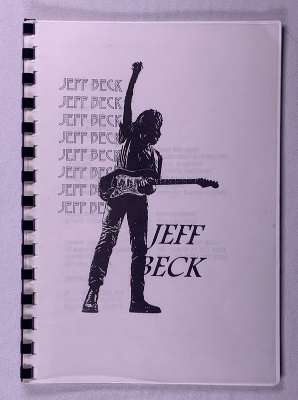 Jeff Beck Itinerary Original Vintage European Summer Tour 1998 Front