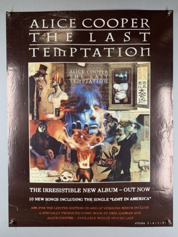 Alice Cooper Poster Vintage Original Promo The Last Temptation 1994 Front