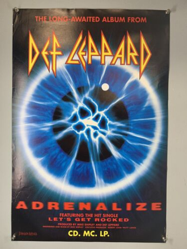Def Leppard Poster Vintage Original Album Promo Adrenalize 1992 Front