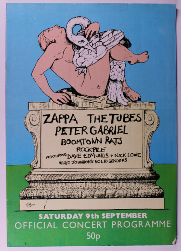 Knebworth Zappa Peter Gabriel Programme Original Vintage September 1978 Front