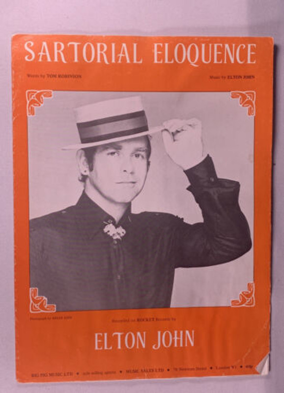 Elton John Music Sheet Original Vintage Sartorial Eloquence 1979 front