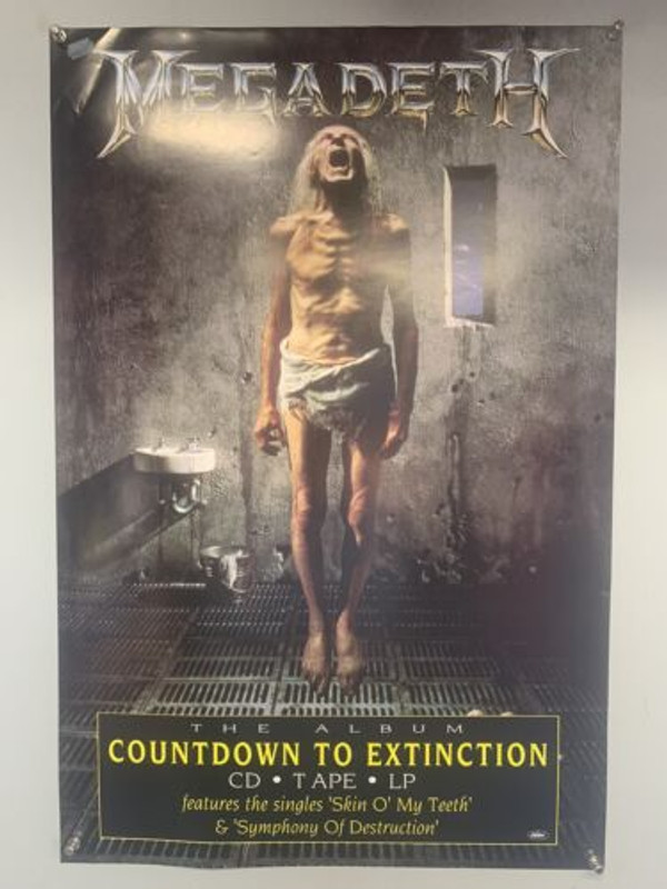 Megadeth Poster  Original Capital Records Promo Countdown To Extinction 1992 front