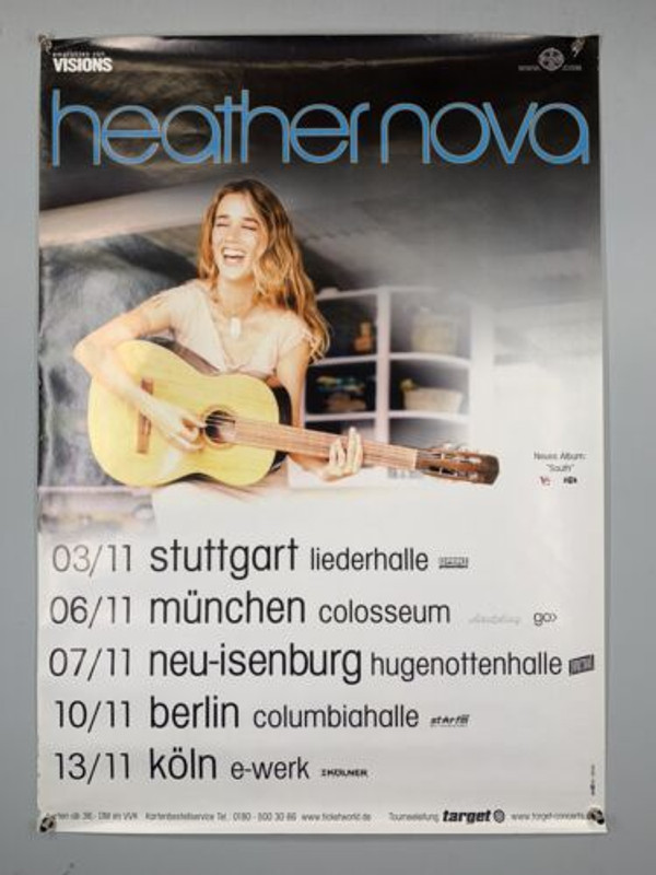 Heather Nova Poster Vintage Original Promo South Album German Tour November 2001 Front