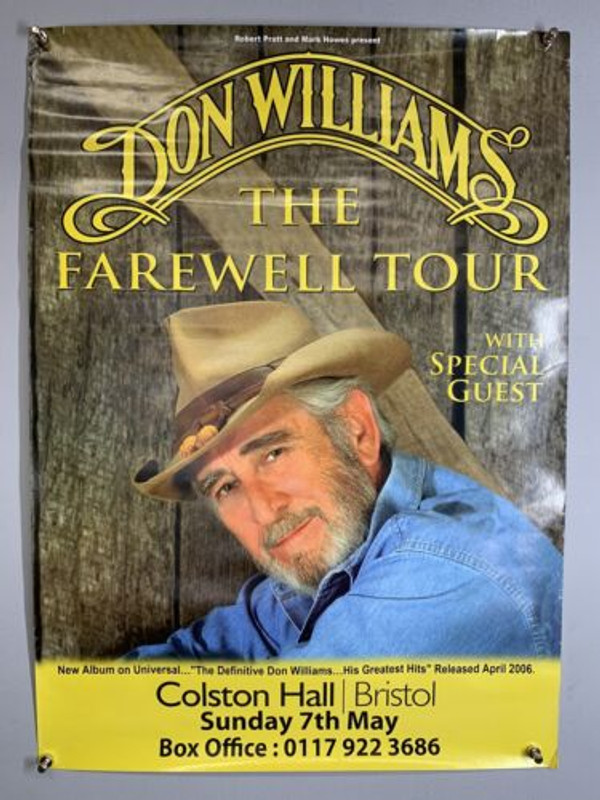 Don Williams Poster Original Promo The Farewell Tour Colston Hall Bristol 2006 Front