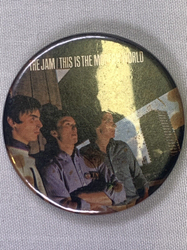 The Jam Badge Original Vintage The Modern World Album Promotion November 1977 front