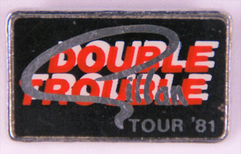 Gillan Deep Purple Badge Pin Original Vintage Enamel Double Trouble Tour 1981 front