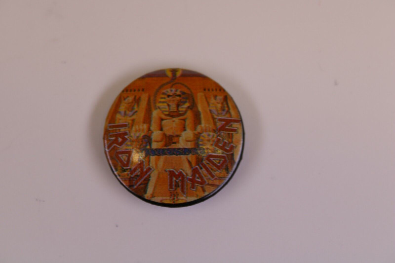 Iron Maiden Dickinson Badge Pin Official Iron Maiden Holdings Powerslave 1984 front