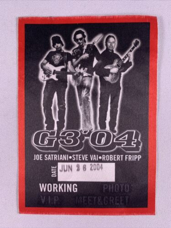 G3 Joe Satriani Steve Vai Pass Original Working G3 2004 Tour Birmingham 2004 Front