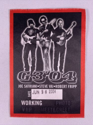 G3 Joe Satriani Steve Vai Pass Original Working G3 2004 Tour Birmingham 2004 Front