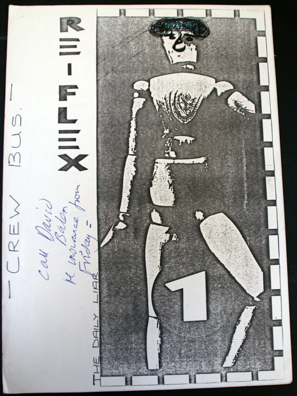 Re-Flex John Baxter Itinerary Original Vintage The Daily Liar 1984 US Tour Front