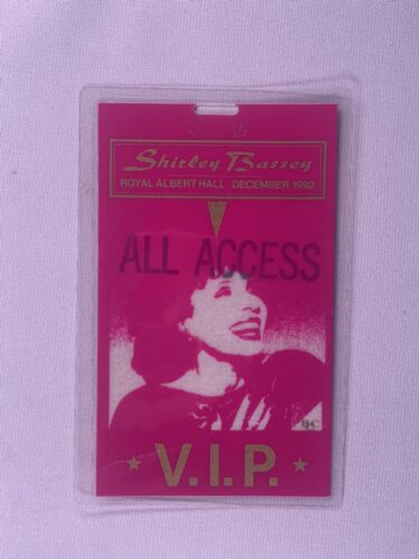 Dame Shirley Bassey Pass  Ticket Original Vintage VIP Royal Albert Hall Dec 1992 front