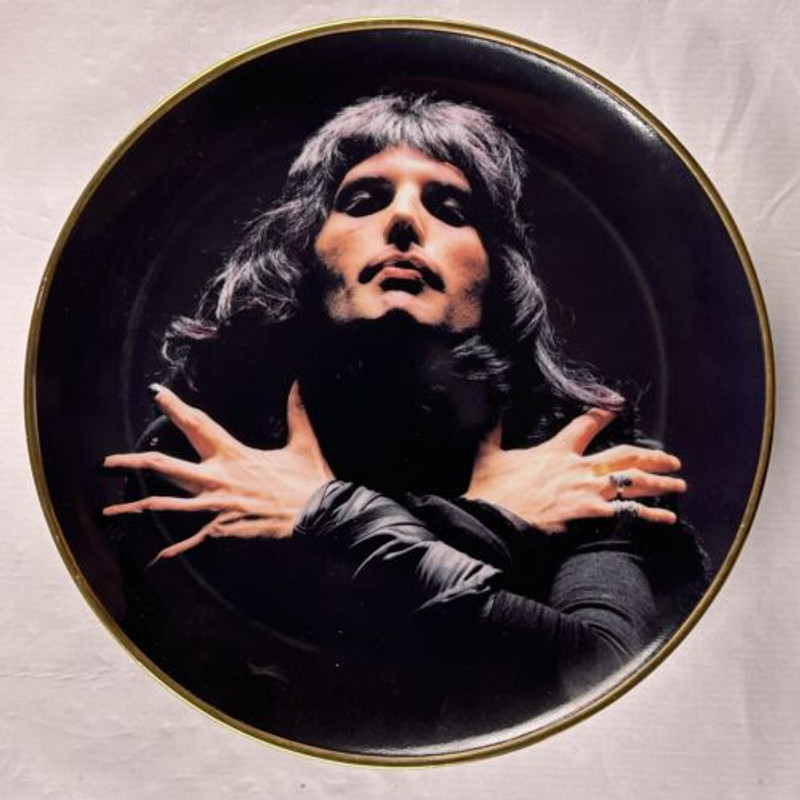 Freddie Mercury Mick Rock Danbury Mint Plate Ltd Ed Orig Box Bohemian Rhapsody Front