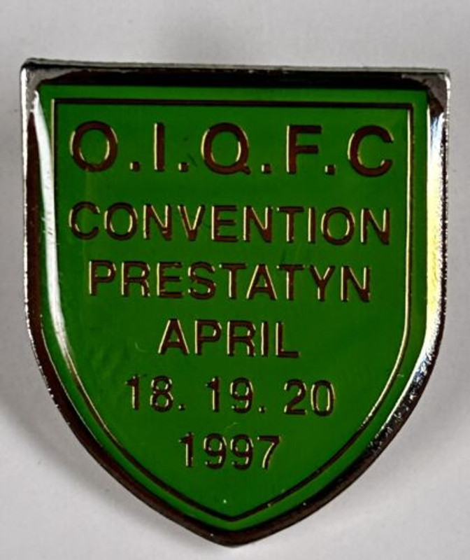 Queen Freddie Mercury Badge Pin Official International Convention Fanclub 1997 front