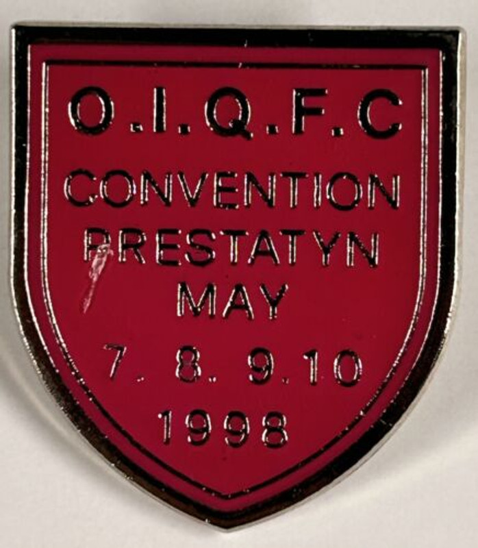 Queen Freddie Mercury Badge Pin Official International Convention Fanclub 1998 front