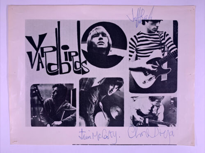 The Yardbirds Jeff Beck Jim McCarty Chris Dreja Signed Program Page Vintage 1965 Front