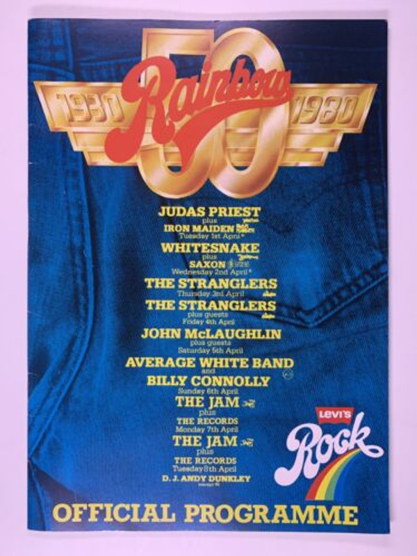Iron Maiden Judas Priest Whitesnake Programme Original 50th Anniversary 1980 front