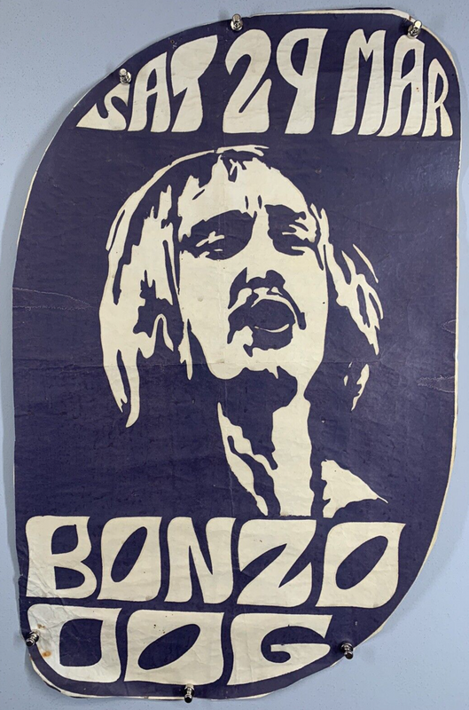 Bonzo Dog Dooh-Dah Band Poster Trimmed Vintage Mothers Erdington Birmingham 1969 front
