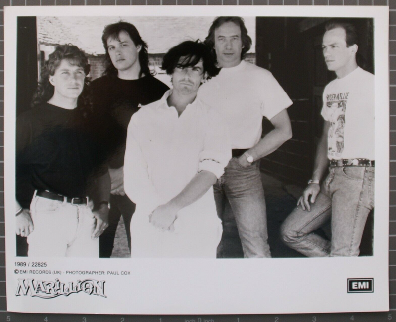 Marillion Photograph Original 10" x 8" B/W EMI Records UK Ltd Promotional 1989 font
