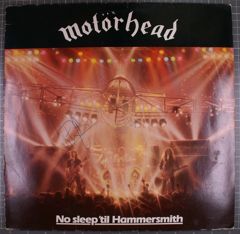 Motorhead Lemmy And Phil Signed No Sleep 'til Hammersmith Ltd Ed Gold Vinyl 1981front