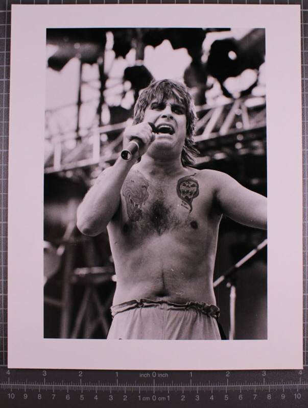 Ozzy Osbourne Black Sabbath Photograph 10" x 8" Original Press Stamped 1983 #5 Front