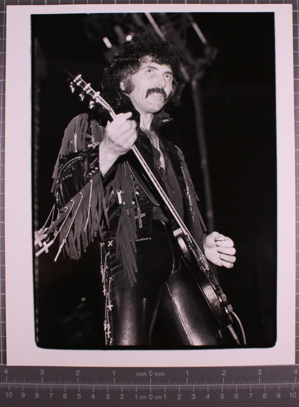 Black Sabbath Tony Iommi Photo 10" x 8" Original Stamped Press Circa Early 80s front