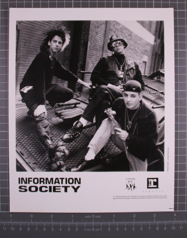 Information Society Photograph Orig Reprise Records Black And White Promo 1990 Front