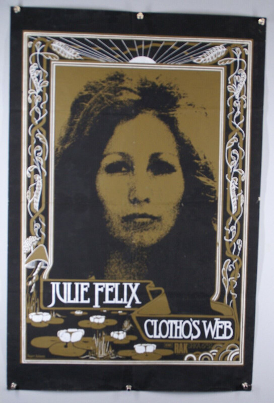 Julie Felix Poster Original Vintage Clothos Web Album EMI Promotion Circa 1972 front