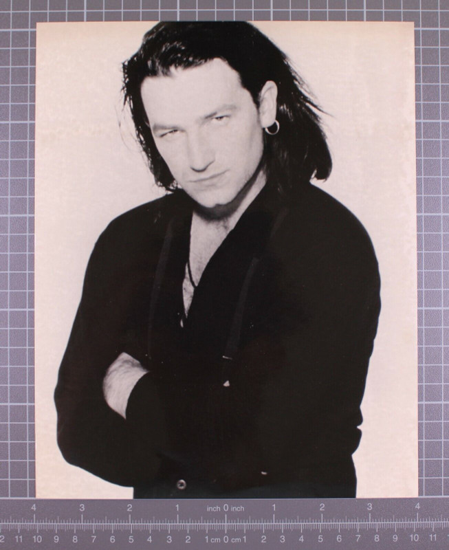 U2 Bono Photograph Original Vintage Black And White Promo Circa Late 1980's front