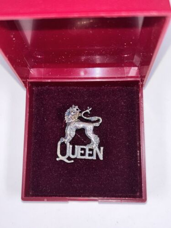 Queen Freddie Mercury Badge Pin Solid Silver Official Fan Club Merchandise 1992Front