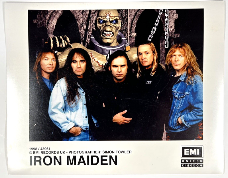 Iron Maiden Blaze Bayley Photograph Original EMI UK Promotional Ed Hunter 1998 front