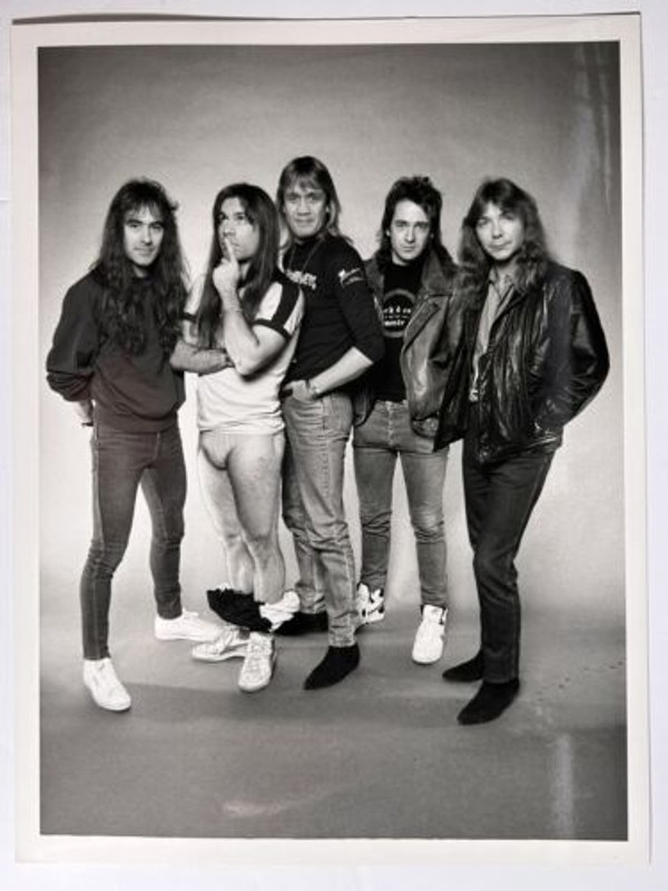 Iron Maiden Bruce Dickinson Photo Vintage Stamped  Band Shot Promo circa mid 80s front