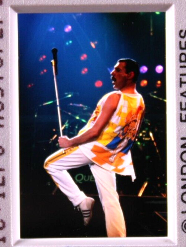 Queen Freddie Mercury Transparency Back Lit Framed Freddie on Stage mid 1980s #4 Detailed