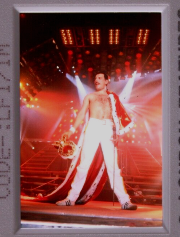 Queen Freddie Mercury Transparency Back Lit Framed Freddie & Crown mid 1980s #2 Front