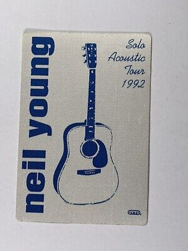 Neil Young Backstage Pass Ticket Crazy Horse Original Acoustic Solo Tour 1992