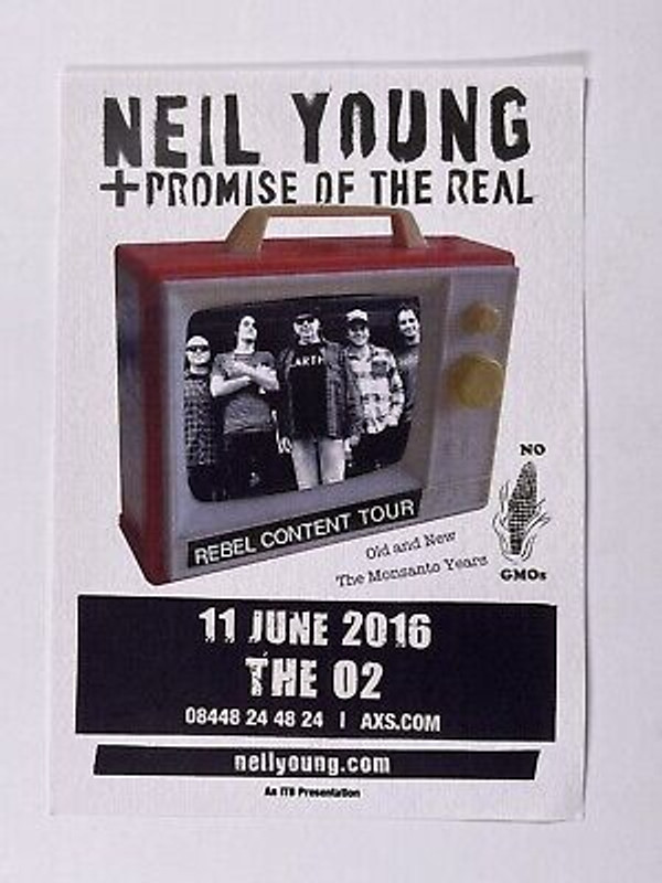 Neil Young Promise Of The Real Flyer Poster Original Rebel Content Tour 2016