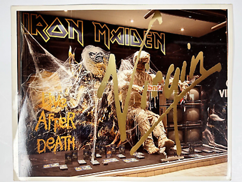 Iron Maiden Photo Bruce Dickinson Virgin Shop Display Live After Death 1985 Front