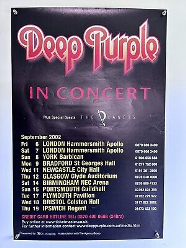 Deep Purple Poster Jon Lords Last Tour with DP  includes Ipswich UK Tour 2004 Front