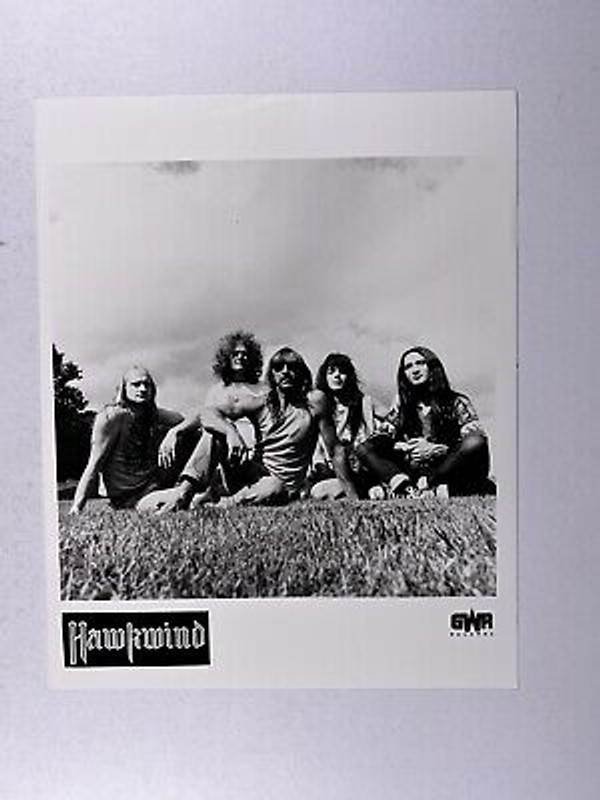 Hawkwind Photograph Original GWR Records Black And White Promotion Circa 1970s Front