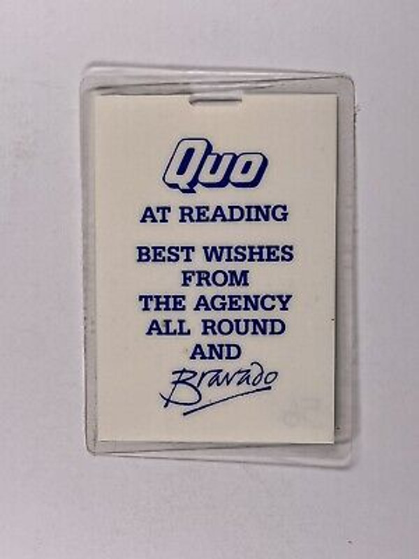 Status Quo Pass Laminate Original Jerry Judge Security Reading Front