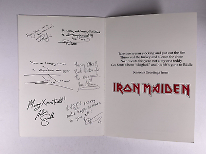 Iron Maiden Bruce Dickinson Christmas Card Santa's Sanctuary Orig Fan Club 2002