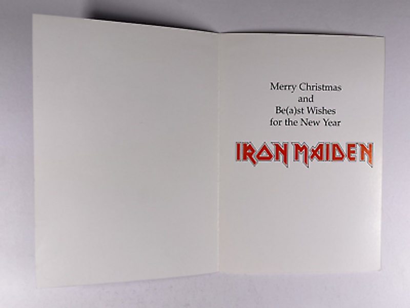 Iron Maiden Bruce Dickinson Christmas Card Original Fan Club Release 1980s