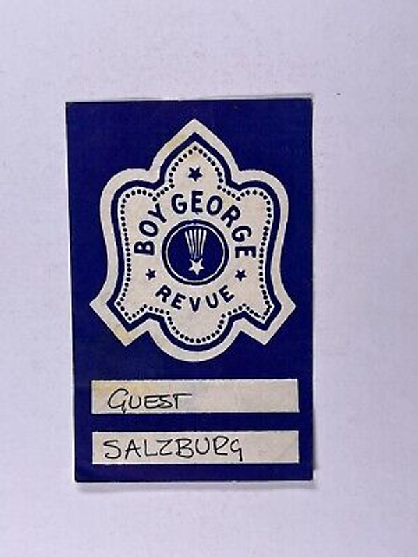 Boy George Revue Guest Pass Ticket Original Vintage Salzburg Circa 1988