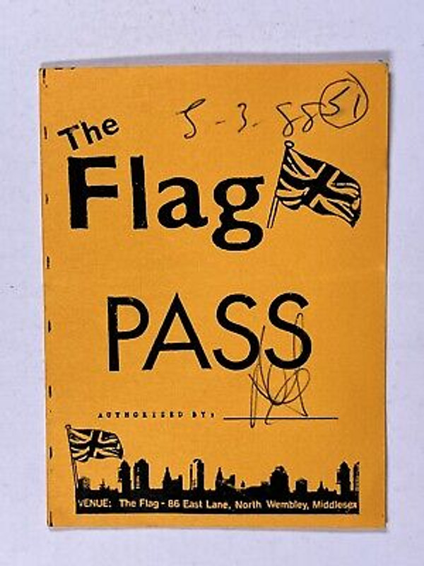 The Flag Pass Ticket Original Vintage Wembley March 1988