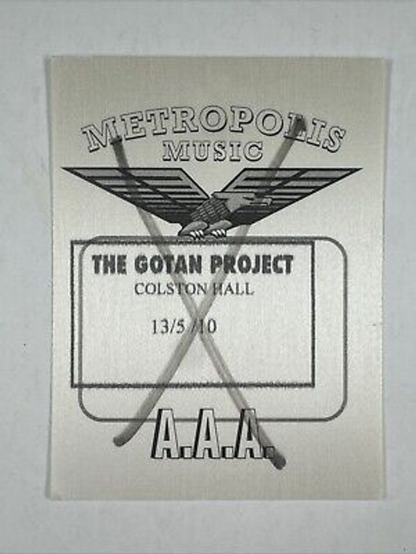 The Gotan Project Access All Areas Pass Original Colston Hall Bristol May 2010 Front