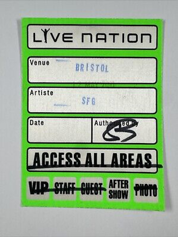 Scouting For Girls After Show Pass Original Colston Hall Bristol 12th May 2010 Front