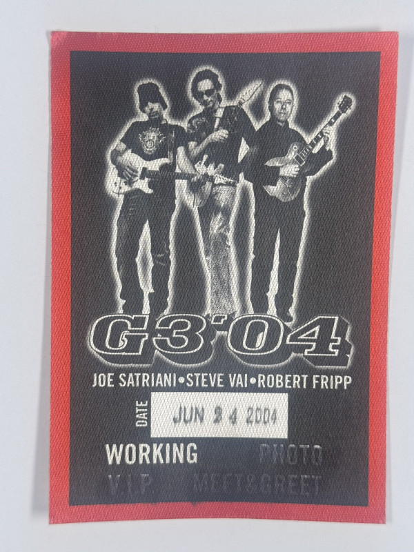 G3 Joe Satriani Steve Vai Robert Fripp Working Pass Original MEN Arena 2004